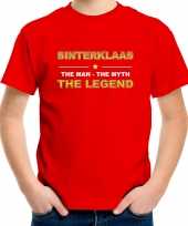 The man the myth the legend sinterklaas t-shirt rood voor kinderen