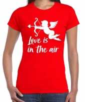 Valentijn cadeau verkleed shirt rood met cupido bedrukking voor dames