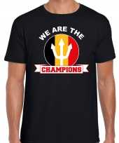 We are the champions zwart fan shirt kleding belgie supporter ek wk voor heren