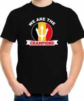 We are the champions zwart fan shirt kleding belgie supporter ek wk voor kinderen