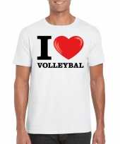 Wit i love volleybal t-shirt heren