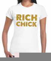 Wit rich chick goud fun t-shirt voor dames