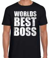 Worlds best boss werelds beste baas werkgever cadeau shirt zwart voor heren