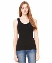 Zwart dames rib singlet voor dames
