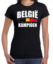 Zwart fan shirt kleding belgie kampioen ek wk voor dames