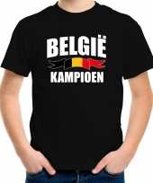 Zwart fan shirt kleding belgie kampioen ek wk voor kinderen