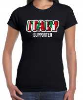 Zwart fan shirt kleding italy supporter ek wk voor dames