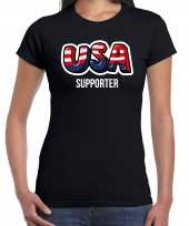 Zwart fan shirt kleding usa supporter ek wk voor dames