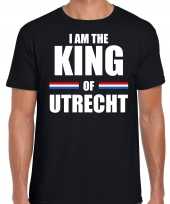 Zwart i am the king of utrecht-shirt koningsdag t-shirt voor heren