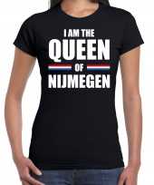 Zwart i am the queen of nijmegen t-shirt koningsdag shirt voor dames