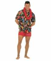 Zwarte hawaii blouse voor heren