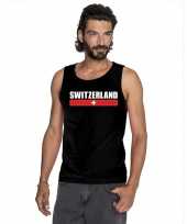 Zwitserland supporter mouwloos shirt tanktop zwart heren