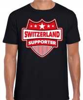 Zwitserland switzerland supporter t shirt zwart voor heren