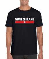 Zwitserse supporter t shirt zwart voor heren